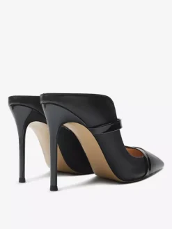 Black High Heels Women's Pointed Toe Backless Pumps
