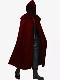 Black Hooded Cloak Unisex Medieval Gothic Vampire Cape Full Length Renaissance Costume