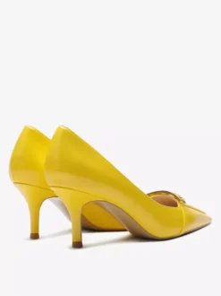 Black Kitten Heel Pumps Women's Pointed Toe Slip On Dress Shoes