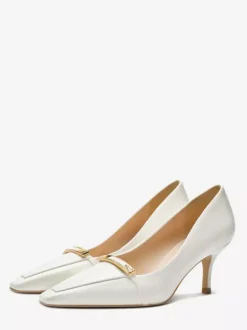 Black Kitten Heel Pumps Women's Pointed Toe Slip On Dress Shoes
