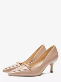Black Kitten Heel Pumps Women's Pointed Toe Slip On Dress Shoes