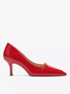 Black Kitten Heel Pumps Women's Pointed Toe Slip On Dress Shoes