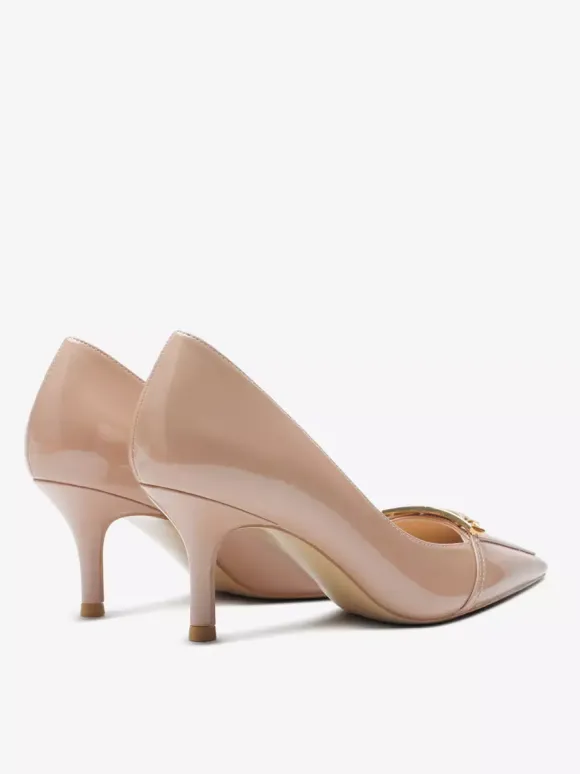 Black Kitten Heel Pumps Women's Pointed Toe Slip On Dress Shoes
