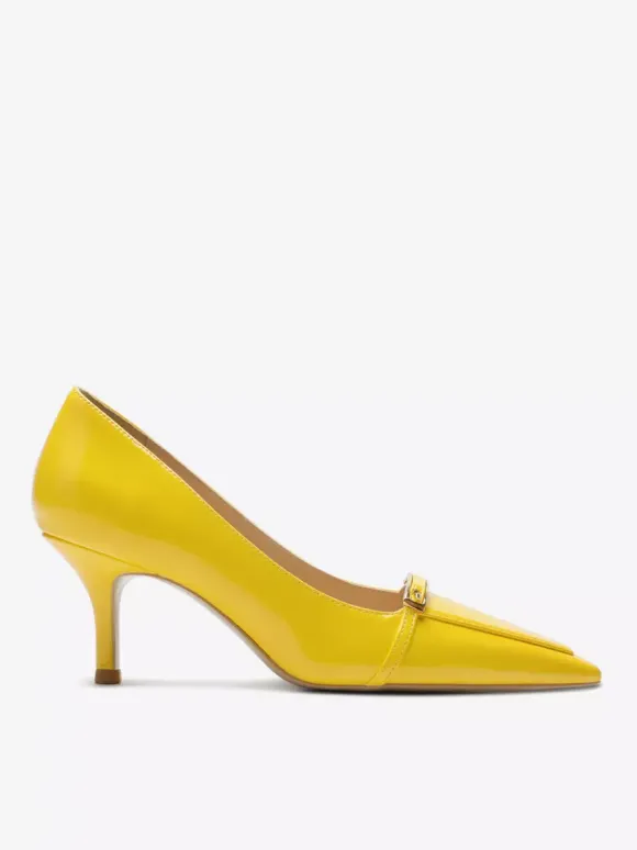 Black Kitten Heel Pumps Women's Pointed Toe Slip On Dress Shoes