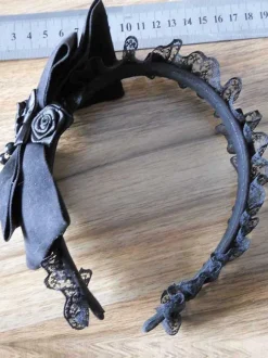 Black Lace Flower Bow Synthetic Lolita Hair Accessories