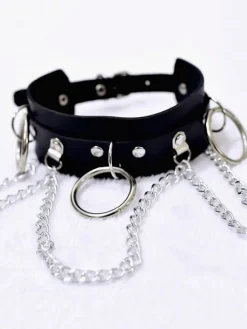 Black Lolita Metal Choker Metal Details Metallic Miscellaneous Lolita Accessories