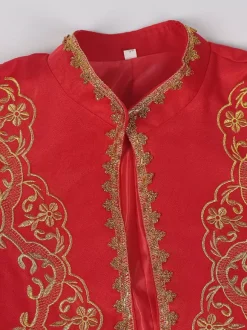 Black Men's Coat Vintage Steampunk Victorian Embroidery Long Sleeves Retro Coat