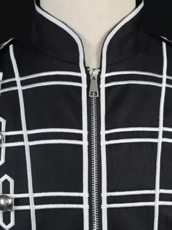 Black Men's Retro Steampunk Victorian Double Breast Long Sleeves Coat