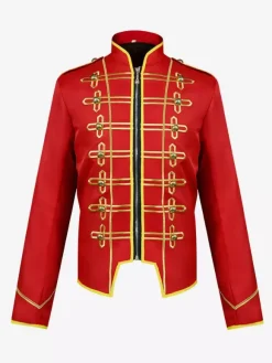 Black Men's Retro Steampunk Victorian Double Breast Long Sleeves Coat