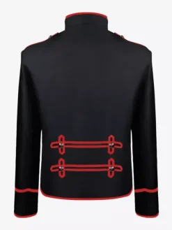 Black Men's Retro Steampunk Victorian Double Breast Long Sleeves Coat