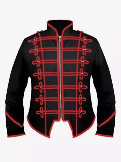 Black Men's Retro Steampunk Victorian Double Breast Long Sleeves Coat