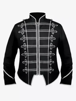 Black Men's Retro Steampunk Victorian Double Breast Long Sleeves Coat