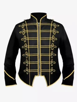 Black Men's Retro Steampunk Victorian Double Breast Long Sleeves Coat