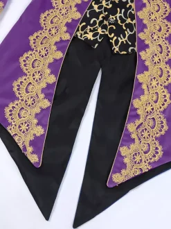 Black Men's Vintage Tailcoat Steampunk Embroidery Long Sleeves Retro Coat