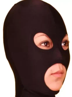 Black Open Eye And Mouth Lycra Spandex Hood