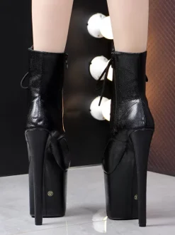Black Platform Sexy Boot Stiletto Heel Pole Dancing Booties
