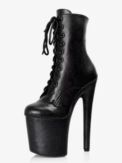 Black Platform Sexy Boot Stiletto Heel Pole Dancing Booties
