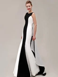 Black Prom Dresses 2026 Color Block Backless Fishtail Evening Gown Mermaid Ruffles Formal Dresses Free Customization