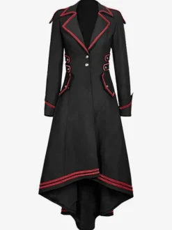 Black Retro Tudor Dress Costumes Women's Marie Antoinette Costume Color Block Polyester Top Overcoat Retro Party Prom Dress