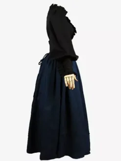 Black Retro Tudor Dress Costumes Women's Marie Antoinette Costume Ruffles Polyester Set Skirt Top Royal 18th Century Costume