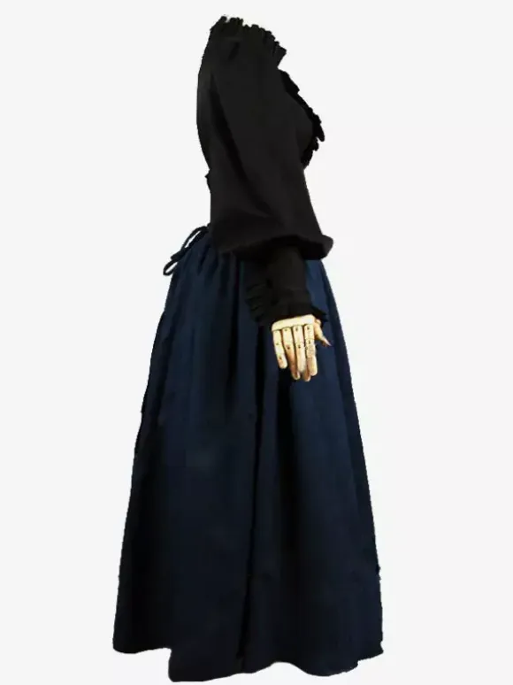 Black Retro Tudor Dress Costumes Women's Marie Antoinette Costume Ruffles Polyester Set Skirt Top Royal 18th Century Costume