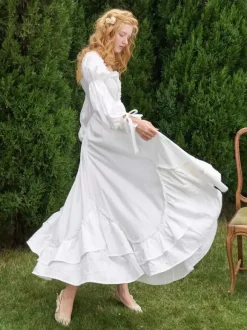 Black Retro Tudor Dress Costumes Women's Ruffles Tiered Cotton Blend Dress Marie Antoinette Costume Western Vintage Clothing