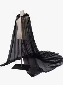 Black Retro Tudor Dress Costumes Women's Polyester Accessory Cloak Marie Antoinette Costume Retro Party Prom Dress