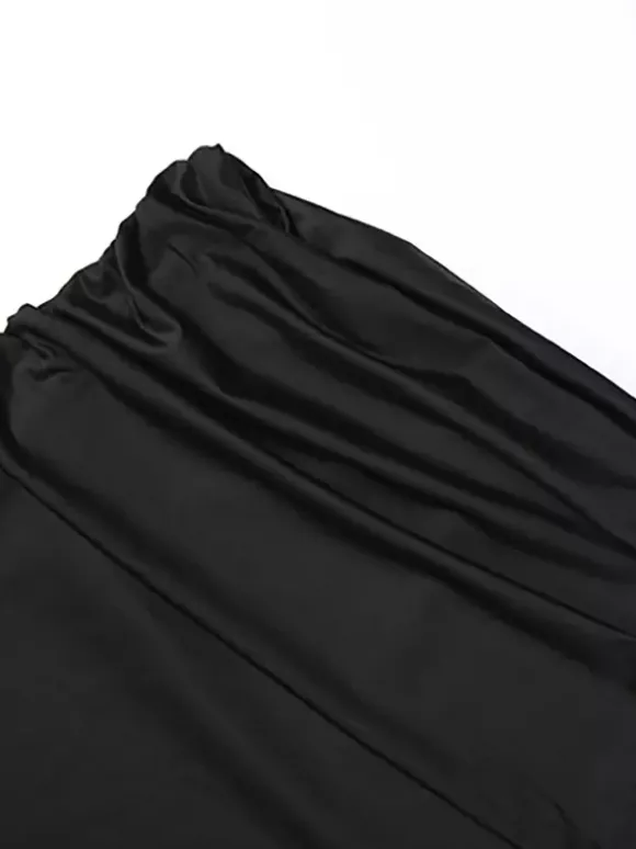 Black Sexy Club 2 Piece Set Women - High Neck Backless Bodysuit And Long Skirt - Summer Night Out 2026