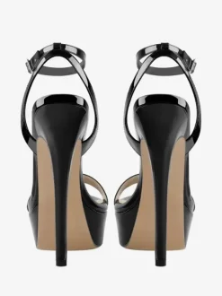 Black Sexy Sandals High Heel Platform Open Toe Ankle Strap Sandal Shoes