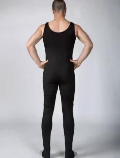 Black Shiny Metallic Wrestling Sleevesless Singlet with Golden Pattern Bodysuit