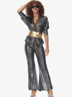 Black 90's Retro Tudor Dress Costumes Women's Hip Pop Costume Outfits