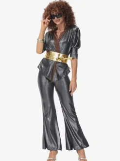 Black 90's Retro Tudor Dress Costumes Women's Hip Pop Costume Outfits