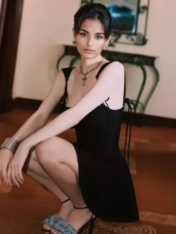 Black Strap Flared Mini Dress With Lace-up Back 2026