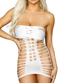 Black Stretch Chemise Cut Out Sexy Lingerie For Women