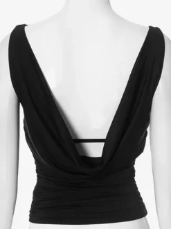 Black Tanks Top Sleeveless V-back Ruched Summer Top For Women 2026