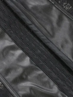 Black U-Neck Sexy Hook And Eye Buttons Corset For Women