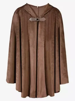 Black Vintage Retro Medieval Deer Suede Cape Retro Battle Warrior Costume Cape