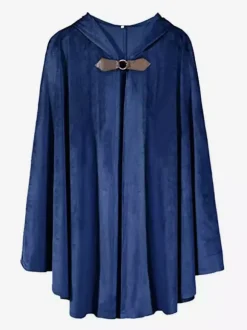 Black Vintage Retro Medieval Deer Suede Cape Retro Battle Warrior Costume Cape