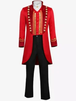 Black Vintage Set Retro Polyester Grommets Long Sleeves Retro Costumes For Man