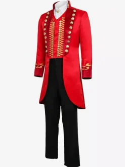 Black Vintage Set Retro Polyester Grommets Long Sleeves Retro Costumes For Man