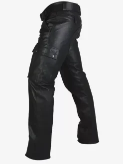 Black Vintage Skinny Retro PU Leather Retro Costumes For Man