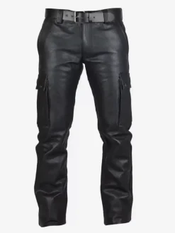 Black Vintage Skinny Retro PU Leather Retro Costumes For Man