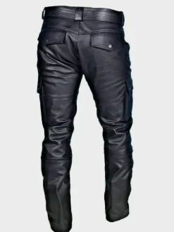 Black Vintage Skinny Retro PU Leather Retro Costumes For Man
