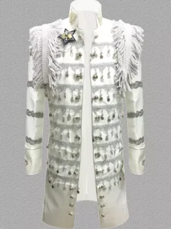 Black Vintage Top Euro-Style Fringe Slim Fit Long Sleeves Retro Costumes