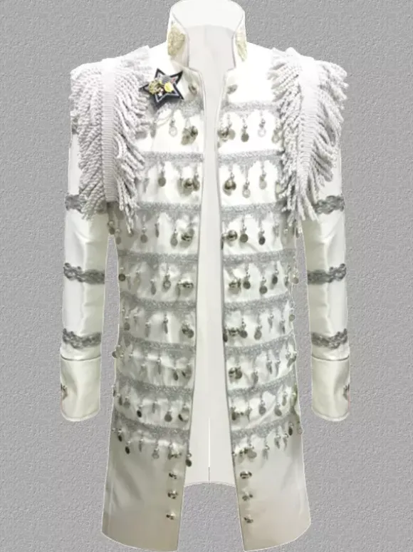 Black Vintage Top Euro-Style Fringe Slim Fit Long Sleeves Retro Costumes