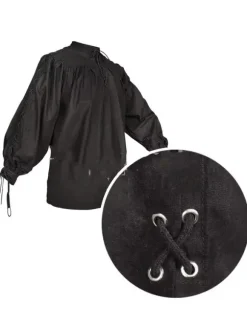 Black Vintage Top Retro Polyester Long Sleeves Retro Costumes For Man