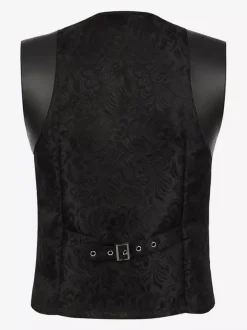 Black Vintage Vintage Polyester Sleeveless Retro Costumes For Man