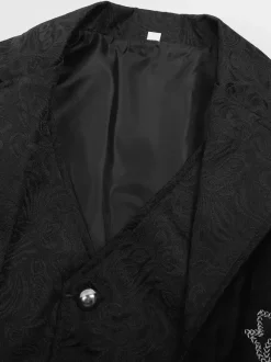 Black Vintage Vintage Polyester Sleeveless Retro Costumes For Man