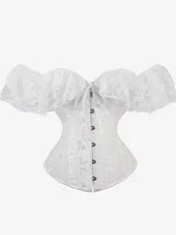 Black V-Neck Sexy Lace-up Lace Printed Woman's Corset For Women