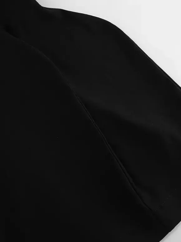 Black V-Neck Women Mini Dress - Elegant Puff Sleeve Hourglass - Elegant Date Night Outfit 2026